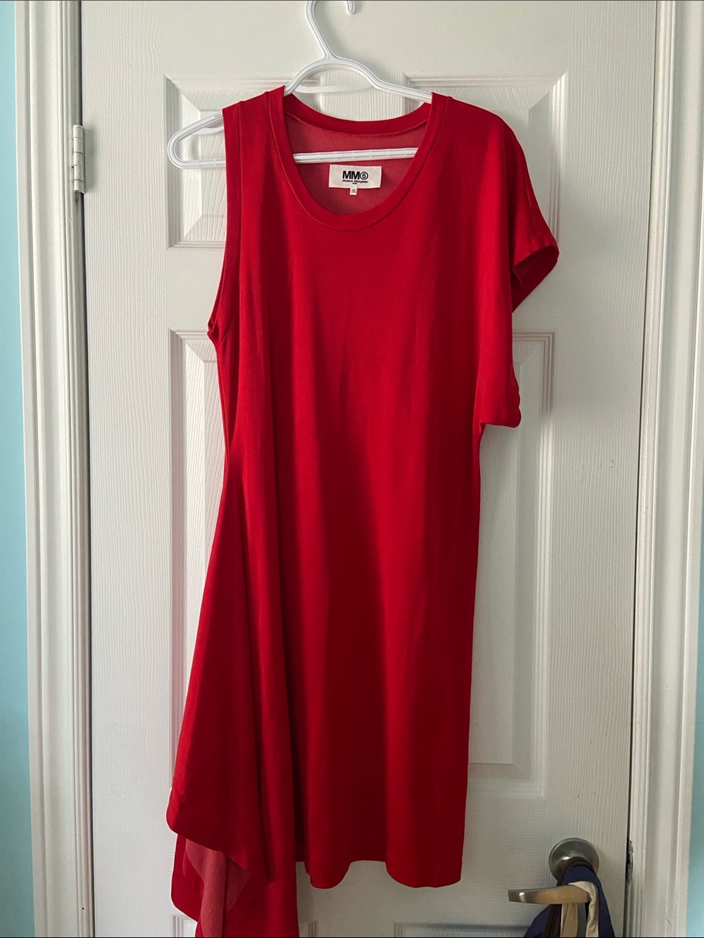MM6 by Maison Martin Margiela red asymmetrical midi dress